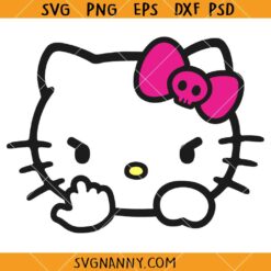 Kawaii bad kitty SVG, bad Hello Kitty svg, my Melody svg, Cartoon Kitten Svg, Kawaii Animals Svg      