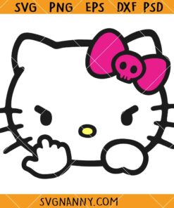 Kawaii bad kitty SVG, bad Hello Kitty svg, my Melody svg, Cartoon Kitten Svg, Kawaii Animals Svg      