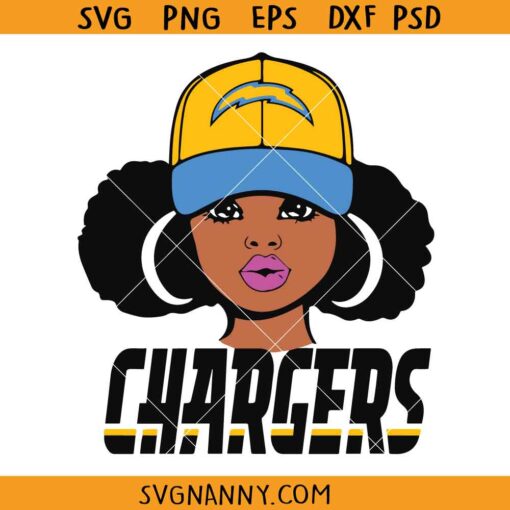 LA Chargers girl SVG, Los Angeles Chargers Girl Svg, Los Angeles Chargers Svg, Girl Sport Svg, NFL Svg, Chargers Football SVG