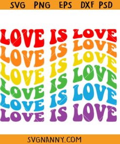 Love is love retro wavy SVG, Love Svg, Valentine's Day Svg, Hello Valentine Svg, Retro Svg, All You Need is Love Svg