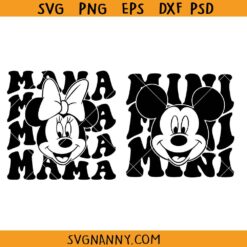 Mama and mini retro Mickey Mouse SVG, Mickey Mouse svg, Mickey and minnie family svg