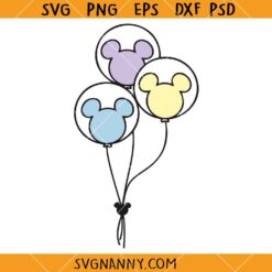 Mouse Ears Balloons SVG, Disney Mouse SVG, Disneyland Character SVG, Disney Shirt SVG, Disney Clipart SVG