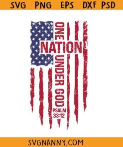 One nation under God Bible Verse svg, In God We Trust Svg, Cross US Flag Svg, patriotic svg,4th of July svg, America svg, American flag svg