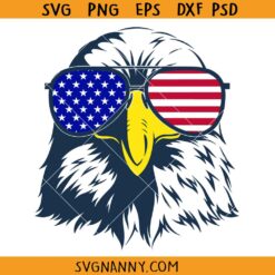 Patriotic Bald Eagle with Sunglasses SVG, American Eagle Svg, Bald Eagle With US Flag SVG, Stayin' Fly On The 4th Of July Svg