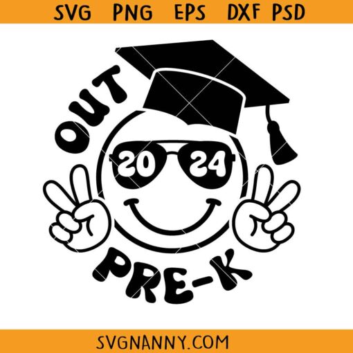 Peace Out Pre-K 2024 Groovy Retro Svg, Pre-K Summer Break Svg, Graduation Svg, Retro Svg, Peace Out Preschool Svg, Preschool Graduation Svg