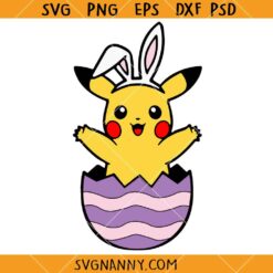Pikachu in Easter Egg SVG, Funny Pikachu SVG, Funny Pikachu Easter SVG, Funny Easter SVG, Easter Shirt SVG, Easter Décor SVG, Christian Easter SVG
