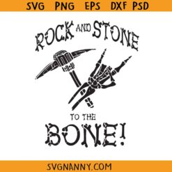 Rock And Stone To The Bone SVG, rock hand SVG, Rock on skeleton hand SVG, Skeleton Rock Hand SVG, Funny Halloween SVG