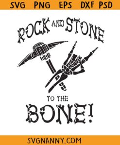 Rock And Stone To The Bone SVG, rock hand SVG, Rock on skeleton hand SVG, Skeleton Rock Hand SVG, Funny Halloween SVG