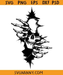 Skull in the wall svg, Skull Through The Wall Svg, Skull SVG, Cool Skull Svg, Skeleton Svg, Halloween Skull SVG