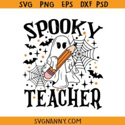 Spooky Teacher Halloween SVG, Spooky Teacher pencil SVG, Teacher Halloween SVG