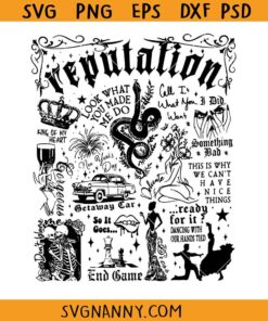 Swiftie Tracklist reputation svg, Reputation Tracklist Taylor Swift Tour SVG, Songs Of Taylor Swift SVG, Taylor Swift Singer SVG, reputation SVG, reputation Album SVG