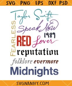 Taylor Swift album titles svg, Taylor Swift SVG, Reputation SVG, Taylor Swift Album Names SVG, Taylor Swift Album SVG, Love Taylor Swift SVG