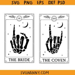 The Bride and the Coven witchy tarot card SVG, Bride Tarot Card Svg, Bachelorette Svg, Bride Shirt Svg, Funny Bachelorette Svg, Tarot Card Svg, Funny Tarot Svg, Tarot Svg