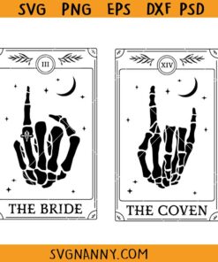The Bride and the Coven witchy tarot card SVG, Bride Tarot Card Svg, Bachelorette Svg, Bride Shirt Svg, Funny Bachelorette Svg, Tarot Card Svg, Funny Tarot Svg, Tarot Svg