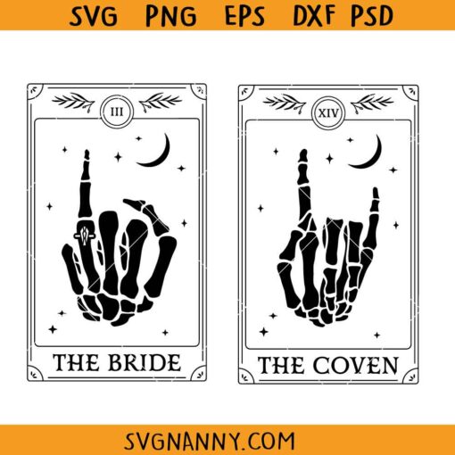 The Bride and the Coven witchy tarot card SVG, Bride Tarot Card Svg, Bachelorette Svg, Bride Shirt Svg, Funny Bachelorette Svg, Tarot Card Svg, Funny Tarot Svg, Tarot Svg