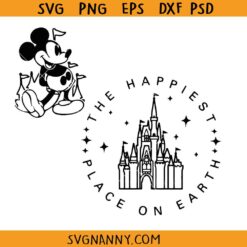 The Happiest place on earth Disney Castle svg, Mouse Castle Svg, Mouse Svg, Magical Castle Svg, Family Birthday Party svg, Kids Birthday svg, Party svg, Cartoon svg