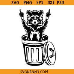 Trash Racoon middle finger svg, Raccoon Hipster Middle Finger svg, Trashy Panda Stencil SVG, Scavenger Animal Clipart SVG, Zoo Keeper Gift SVG