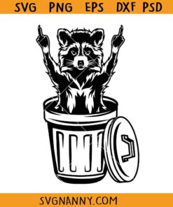 Trash Racoon middle finger svg, Raccoon Hipster Middle Finger svg, Trashy Panda Stencil SVG, Scavenger Animal Clipart SVG, Zoo Keeper Gift SVG