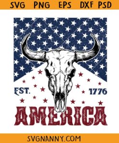 Western 4th of July svg, Wallen bull skull svg, cowboy svg, American flag svg, independence day svg, USA Svg, Bull Skull USA SVG, American Flag SVG, Patriotic Western SVG, 4th Of July Day SVG