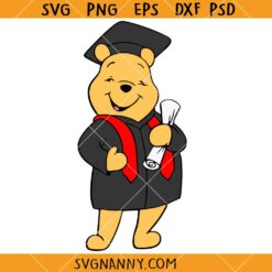 Winnie the Pooh graduation SVG, Graduate Winnie the Pooh Svg, Graduation Svg, School Svg, Kawaii Svg, Bear Graduation SVG, Graduate svg