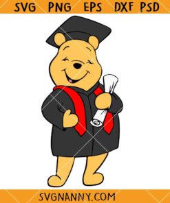 Winnie the Pooh graduation SVG, Graduate Winnie the Pooh Svg, Graduation Svg, School Svg, Kawaii Svg, Bear Graduation SVG, Graduate svg