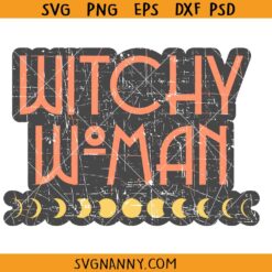 Witchy woman retro distressed SVG, Witchy SVG, Witch SVG, spiritual svg, Halloween Witch svg, Gothic SVG, Witch Clipart SVG