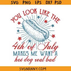 You Look Like the 4th of July SVG, Hot Dog Real Bad Svg, Funny 4th of July Svg, Merica Svg, Patriotic SVG, American SVG, Independence Day SVG