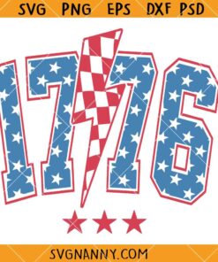 1776 USA flag Lightning Bolt SVG, 1776 4th Of July SVG, Established 1776 SVG, 4th Of July Shirt SVG 
