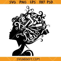 Afro woman hair dresser SVG, hairdresser svg, black woman svg, african american woman svg