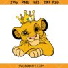 Baby Simba with crown SVG, Simba Crown Svg, Lion King Svg, Hakuna Matata Svg, Kawaii Svg   