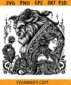 Beauty and the Beast SVG, princess svg, Belle Svg, Love Story Svg, Disney Svg, Beauty And The Beast Silhouette SVG