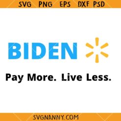 Biden inflation Pay more live less SVG, Anti biden meme SVG, Funny Elections SVG    