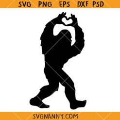 Bigfoot love sign SVG, Sasquatch Svg, Bigfoot heart sign SVG, sasquatch heart svg, bigfoot love svg
