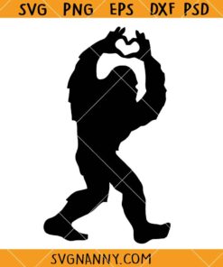 Bigfoot love sign SVG, Sasquatch Svg, Bigfoot heart sign SVG, sasquatch heart svg, bigfoot love svg