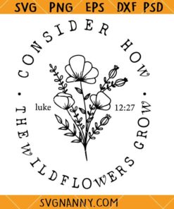Consider How wildflowers grow svg, Wildflowers Quote SVG, Inspirational Wildflowers SVG