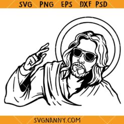Cool Jesus with sunglasses SVG, Funny Christian SVG, Easter Cool Jesus SVG