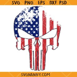 Distressed Punisher skull flag SVG, Skull Distressed American Flag Svg, Punisher Skull Svg   