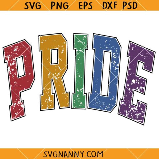 Distressed pride SVG, Grunge Pride SVG, LGBT pride SVG, pride varsity font SVG, guy pride SVG, pride SVG