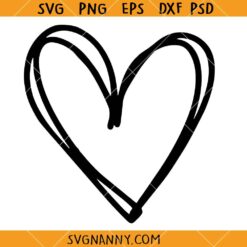 Doodle heart SVG, Heart SVG, Hand Drawn Heart SVG, Heart Clip Art SVG