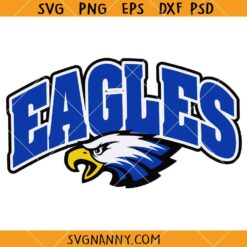 Eagles Royal Blue SVG, Royal Blue Eagles SVG, Eagles Royal Blue Glitter School Mascot SVG  