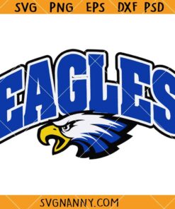 Eagles Royal Blue SVG, Royal Blue Eagles SVG, Eagles Royal Blue Glitter School Mascot SVG  