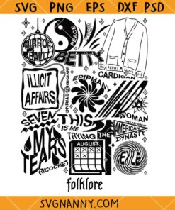 Folklore Tracklist Taylor Swift SVG, Taylor Swift Song SVG, Folklore Taylor Swift SVG    