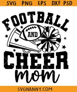 Football and cheer mom SVG, Football Mom Shirt Svg, Football Mama Shirt Svg, Football Cheer Mom Svg, Football Cheerleader SVG 