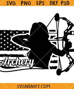 Girl archery flag SVG, Girl Archery SVG, Huntress American Flag Svg, Deer Hunter Svg, Archery Bow Hunter Svg