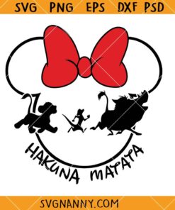 Hakuna Matata Minnie Mouse svg, Minnie head Hakuna Matata  SVG, Disney Vacation SVG    