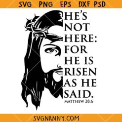 He is not here for he is risen SVG, He is risen SVG, Easter Quote SVG, Easter SVG, Christian SVG