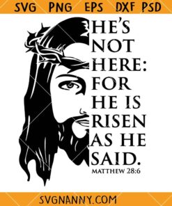 He is not here for he is risen SVG, He is risen SVG, Easter Quote SVG, Easter SVG, Christian SVG