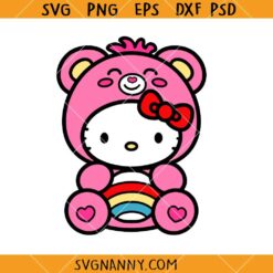 Hello Kitty Care bear SVG, Bear Svg, Sanrio Svg, Kawaii Svg        