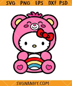 Hello Kitty Care bear SVG, Bear Svg, Sanrio Svg, Kawaii Svg        
