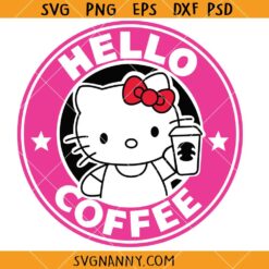 Hello Kitty Coffee SVG, Hello Kitty Svg, Kitty Starbucks Coffee Logo SVG, Coffee Svg, Starbuck Svg       